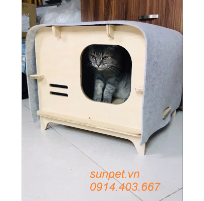 Chuồng mèo bằng gỗ cao cấp Chuồng mèo gỗ cao cấp