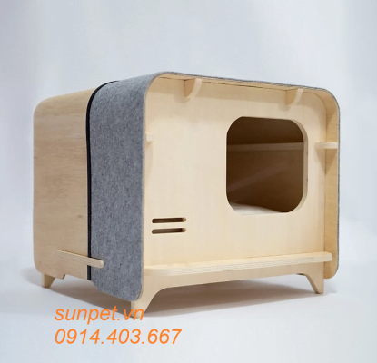 Chuồng mèo bằng gỗ cao cấp Chuồng mèo gỗ cao cấp