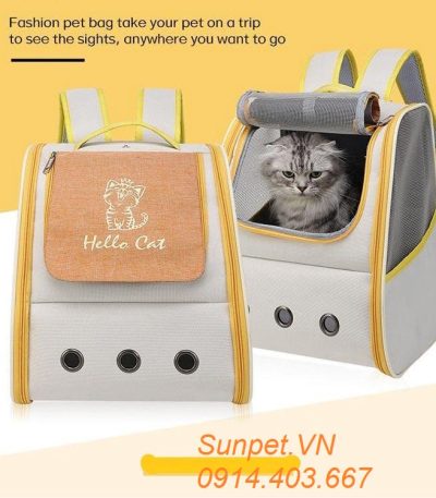 Túi vận chuyển chó mèo Hello Cat - Balo vận chuyển chó mèo Hello Cat
