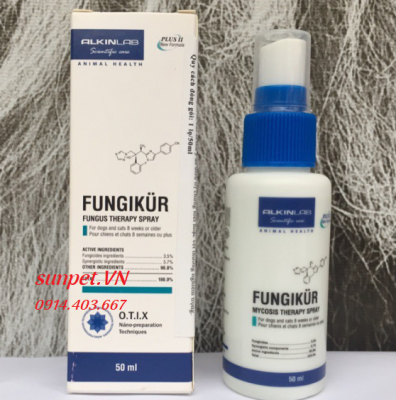 Thuốc trị nấm Fungikur dành cho mèo Thuốc trị nấm Fungikur dạng xịt 50g