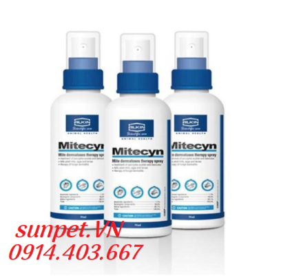 Thuốc trị nấm cho chó mèo Alkin Mitecyn Thuốc trị nấm cho chó mèo dạng xịt