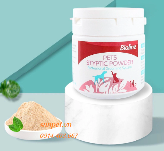 Bột cầm máu bioline pets styptic powder Bột cầm máu bioline pets styptic powder cho chó mèo dạng bột