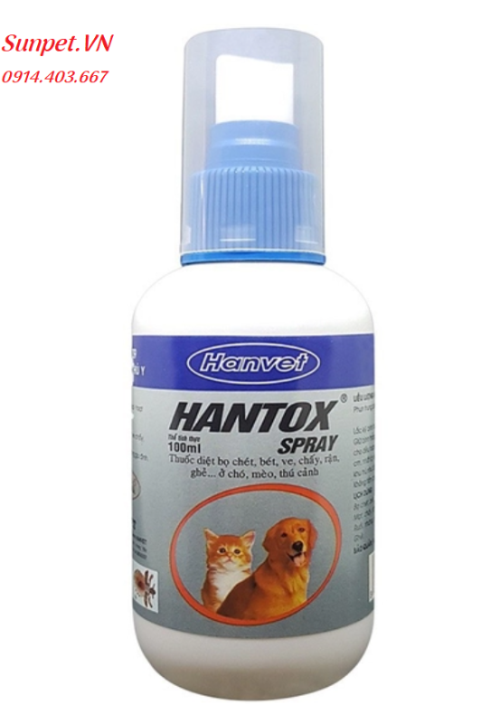 Thuốc trị ve rận chó Hantox Spray Thuốc trị ve rận chó hantox spray dạng xịt