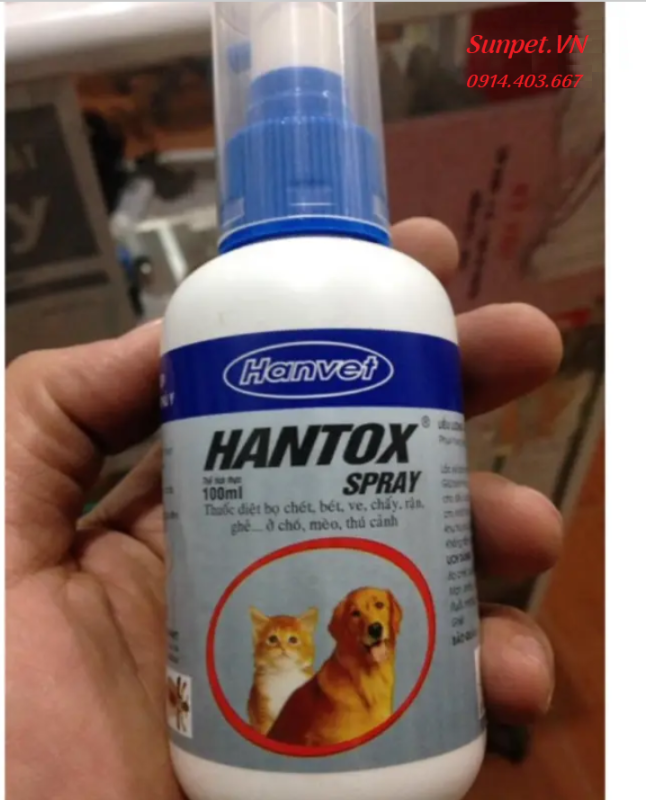 Thuốc trị ve rận chó Hantox Spray Thuốc trị ve rận chó hantox spray mọi lứa tuổi